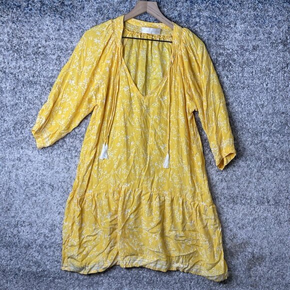 Natalie Martin Tunic Silk Mini Dress Lightweight Floral Summer Boho Size Medium - Picture 1 of 7
